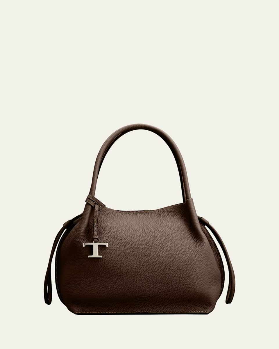 Medium Grain Leather Bucket Bag